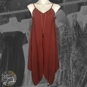 Speed Control New York Burnt Orange Asymmetrical Dress - Size Small